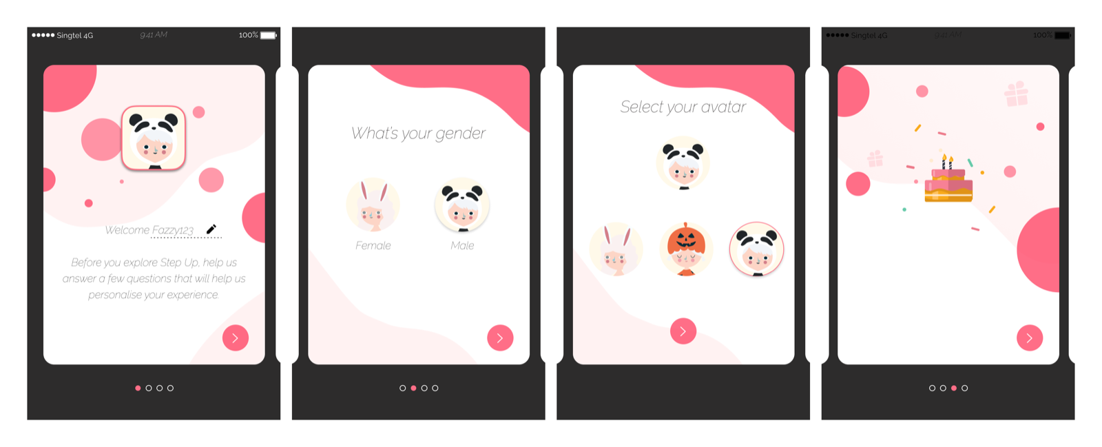 Sign-up concept 1 — cute and playful approach