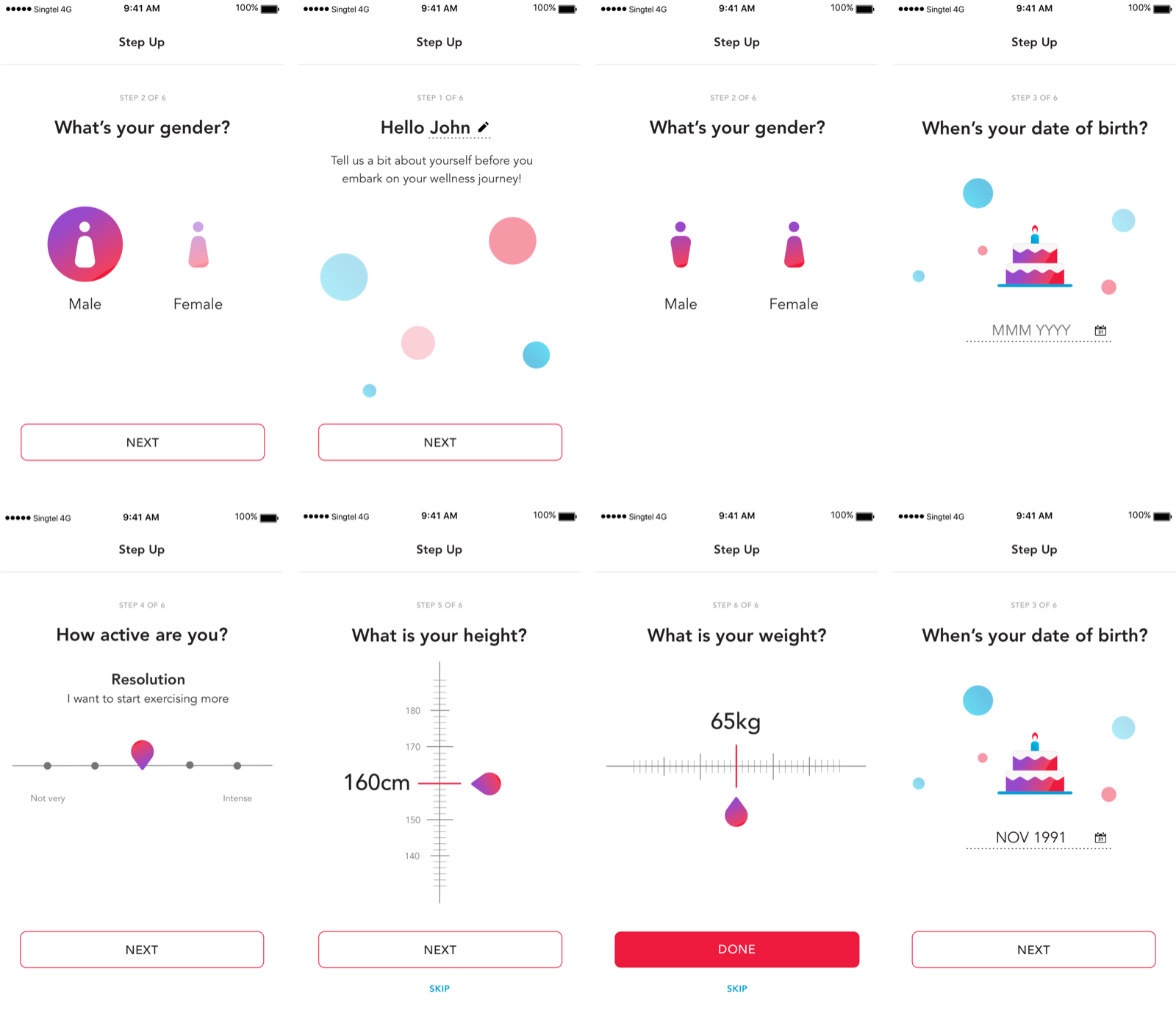 Sign-up concept 3 — task focused, selected approach