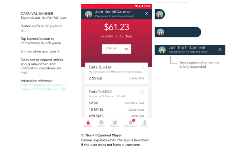 Entry point banner for new users